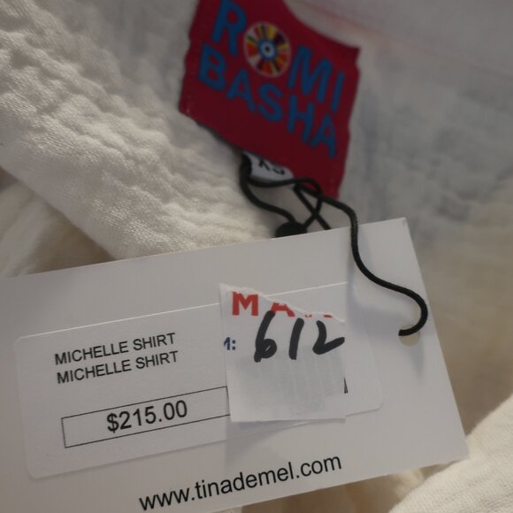 NWT Womens Romi Basha White "Michelle" Leopard & Paisley Button Down Shirt XS*** - Picture 6 of 6